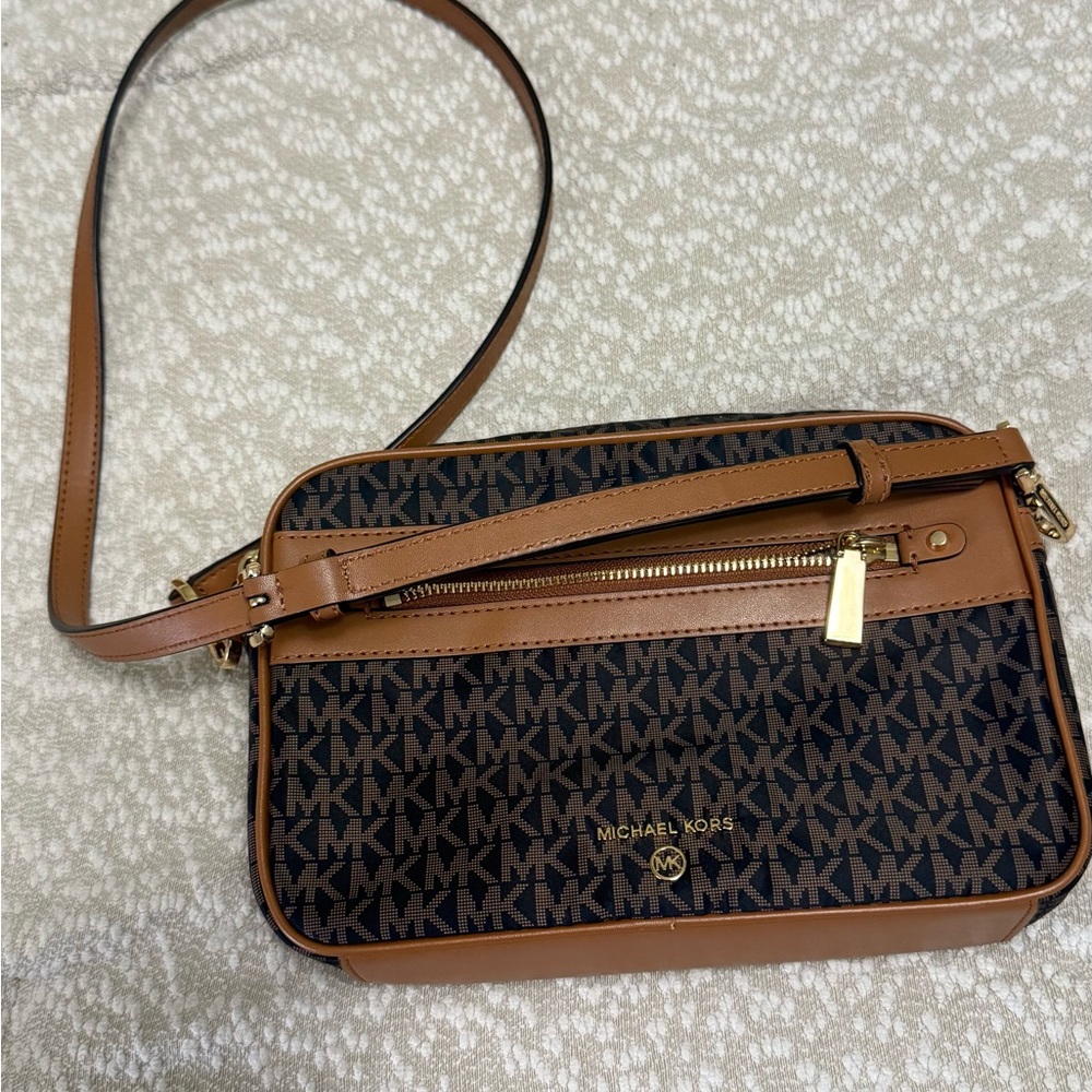 Michael Kors Brown and Black Signature Crossbody Bag